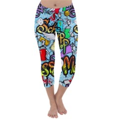 Graffiti Characters Seamless Patternm Capri Winter Leggings  by Nexatart