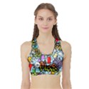 Graffiti Characters Seamless Patternm Sports Bra with Border View1