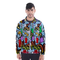 Graffiti Characters Seamless Patternm Men s Windbreaker by Nexatart