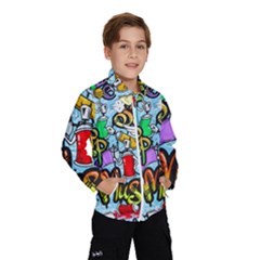 Graffiti Characters Seamless Patternm Kids  Windbreaker by Nexatart