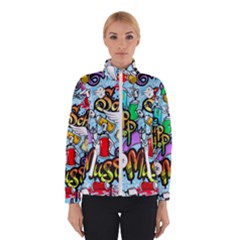 Graffiti Characters Seamless Patternm Winter Jacket by Nexatart