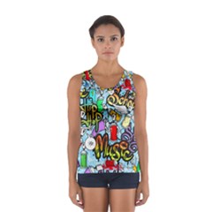 Graffiti Characters Seamless Patternm Sport Tank Top  by Nexatart