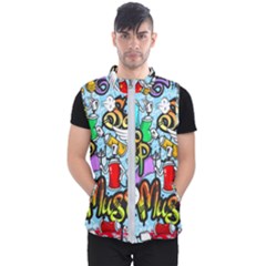 Graffiti Characters Seamless Patternm Men s Puffer Vest by Nexatart