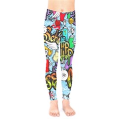 Graffiti Characters Seamless Patternm Kids  Leggings by Nexatart