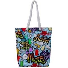 Graffiti Characters Seamless Patternm Full Print Rope Handle Tote (small) by Nexatart