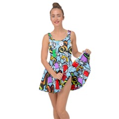 Graffiti Characters Seamless Patternm Inside Out Casual Dress by Nexatart