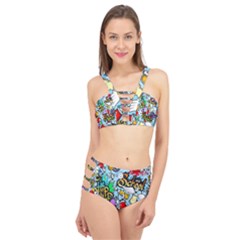 Graffiti Characters Seamless Patternm Cage Up Bikini Set by Nexatart