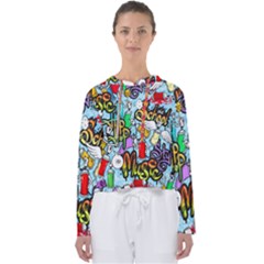 Graffiti Characters Seamless Patternm Women s Slouchy Sweat by Nexatart