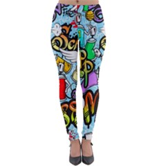 Graffiti Characters Seamless Patternm Lightweight Velour Leggings by Nexatart