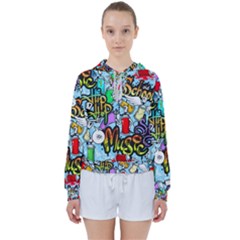 Graffiti Characters Seamless Patternm Women s Tie Up Sweat by Nexatart