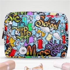 Graffiti Characters Seamless Patternm Make Up Pouch (medium) by Nexatart