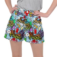 Graffiti Characters Seamless Patternm Ripstop Shorts by Nexatart