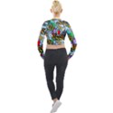 Graffiti Characters Seamless Patternm Long Sleeve Cropped Velvet Jacket View2