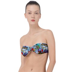 Graffiti Characters Seamless Patternm Classic Bandeau Bikini Top  by Nexatart