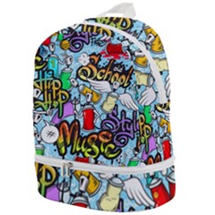 Graffiti Characters Seamless Patternm Zip Bottom Backpack