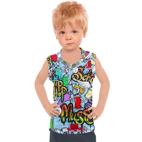 Graffiti Characters Seamless Patternm Kids  Sport Tank Top by Nexatart