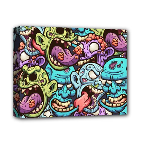 Zombie Heads Pattern Deluxe Canvas 14  X 11  (stretched) by Nexatart