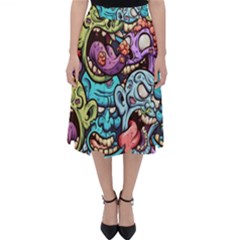 Zombie Heads Pattern Classic Midi Skirt by Nexatart