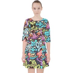 Zombie Heads Pattern Pocket Dress by Nexatart