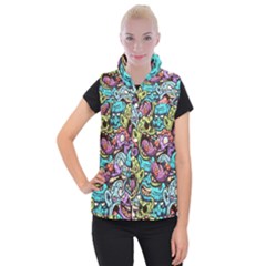 Zombie Heads Pattern Women s Button Up Vest by Nexatart