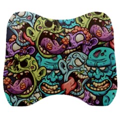 Zombie Heads Pattern Velour Head Support Cushion by Nexatart