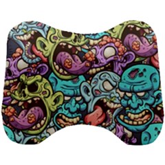 Zombie Heads Pattern Head Support Cushion by Nexatart