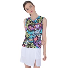 Zombie Heads Pattern Women s Sleeveless Sports Top by Nexatart