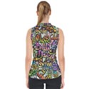 Graffiti Word Seamless Pattern Mock Neck Shell Top View2