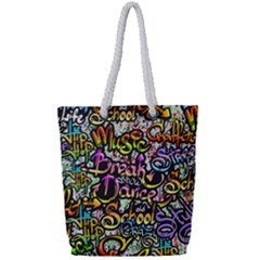 Graffiti Word Seamless Pattern Full Print Rope Handle Tote (small) by Nexatart