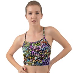 Graffiti Word Seamless Pattern Mini Tank Bikini Top by Nexatart