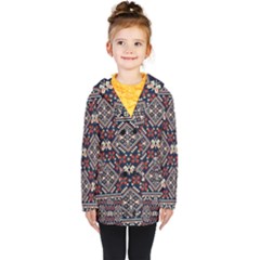 Ukrainian Folk Seamless Pattern Ornament Kids  Double Breasted Button Coat by Nexatart