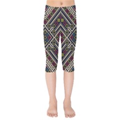 Zentangle Style Geometric Ornament Pattern Kids  Capri Leggings  by Nexatart