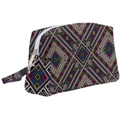 Zentangle Style Geometric Ornament Pattern Wristlet Pouch Bag (large) by Nexatart