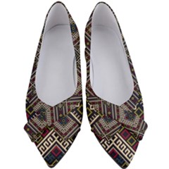 Zentangle Style Geometric Ornament Pattern Women s Bow Heels