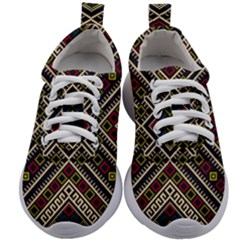 Zentangle Style Geometric Ornament Pattern Kids Athletic Shoes