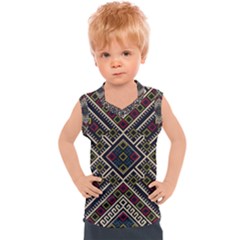 Zentangle Style Geometric Ornament Pattern Kids  Sport Tank Top