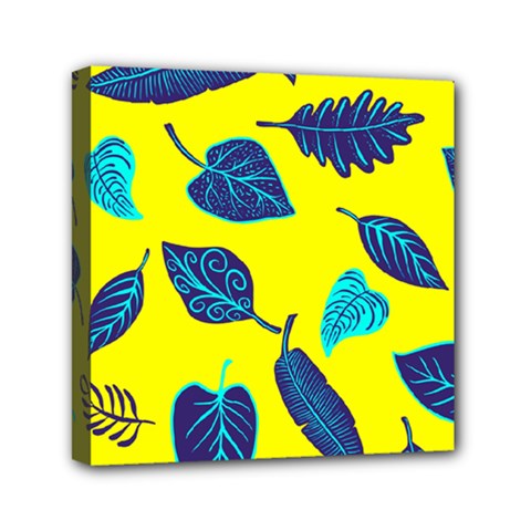 Leaves Pattern Picture Detail Mini Canvas 6  X 6  (stretched) by Nexatart