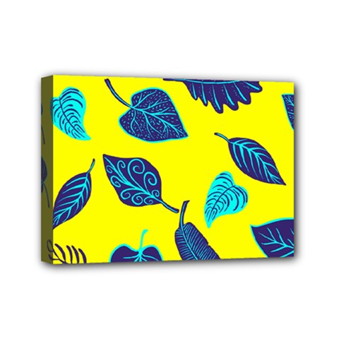 Leaves Pattern Picture Detail Mini Canvas 7  X 5  (stretched) by Nexatart