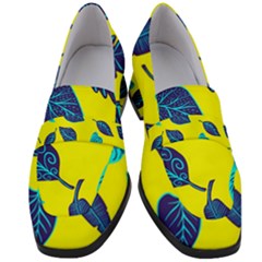 Leaves Pattern Picture Detail Women s Chunky Heel Loafers by Nexatart