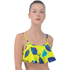 Leaves Pattern Picture Detail Frill Bikini Top by Nexatart