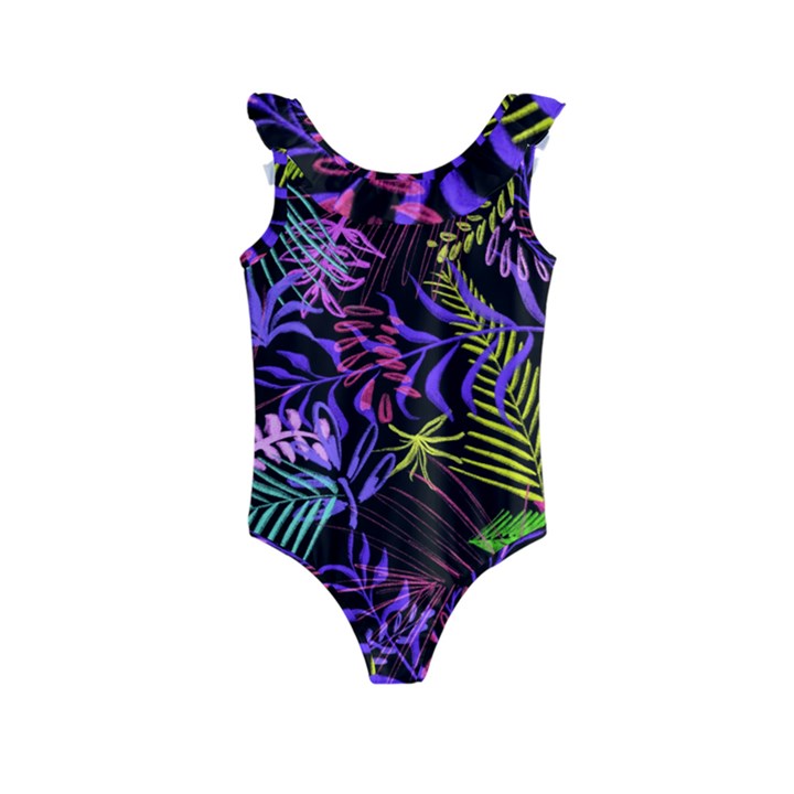 Leaves Nature Design Plant Kids  Frill Swimsuit