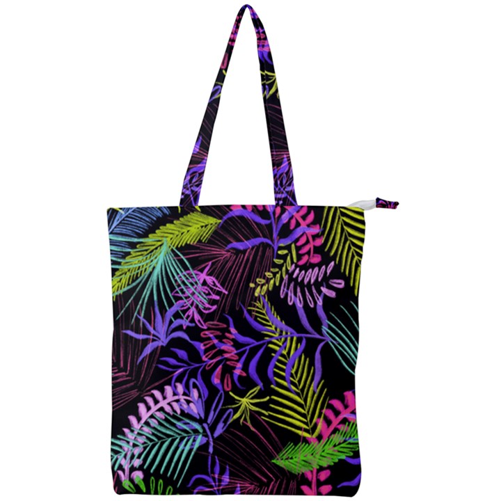 Leaves Nature Design Plant Double Zip Up Tote Bag