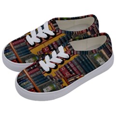 Books Library Bookshelf Bookshop Kids  Classic Low Top Sneakers by Nexatart