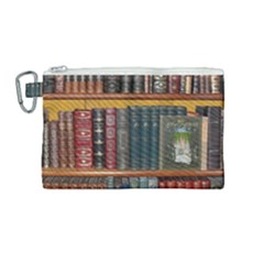 Books Library Bookshelf Bookshop Canvas Cosmetic Bag (medium) by Nexatart