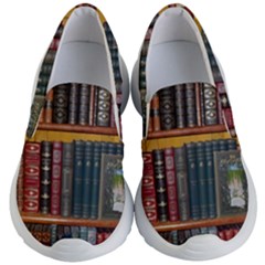 Books Library Bookshelf Bookshop Kids Lightweight Slip Ons by Nexatart