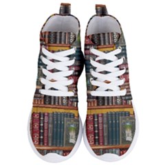 Books Library Bookshelf Bookshop Women s Lightweight High Top Sneakers by Nexatart