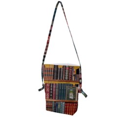 Books Library Bookshelf Bookshop Folding Shoulder Bag by Nexatart