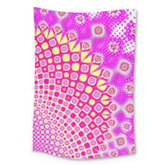 Digital Arts Fractals Futuristic Pink Large Tapestry