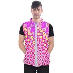 Digital Arts Fractals Futuristic Pink Men s Puffer Vest