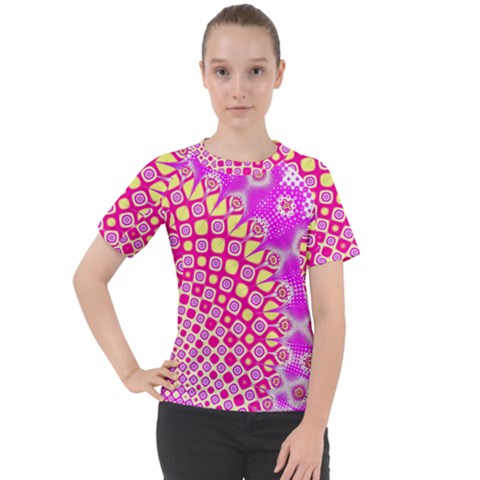 Digital Arts Fractals Futuristic Pink Women s Sport Raglan Tee by Nexatart